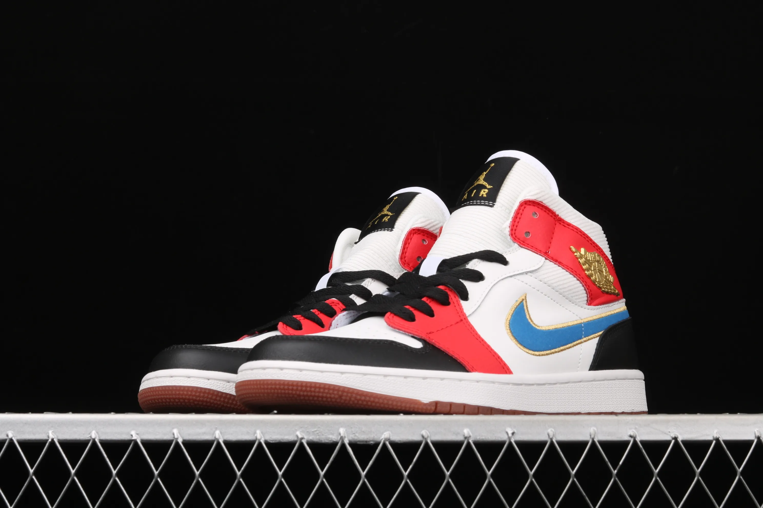 All categories Air Jordan Jordan series basketball shoes Air Jordan 1 Mid Air Jordan 1 Mid AJ1 Joe 1 colorful stitching metal flying wings DC1426-100